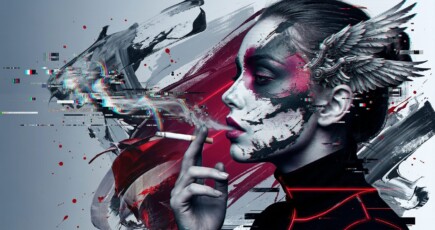 Fallen Angel Smoking – Dark Digital Art of Fragmented Identity Fallen Angel Smoking – Dark Digital Art of Fragmented Identity